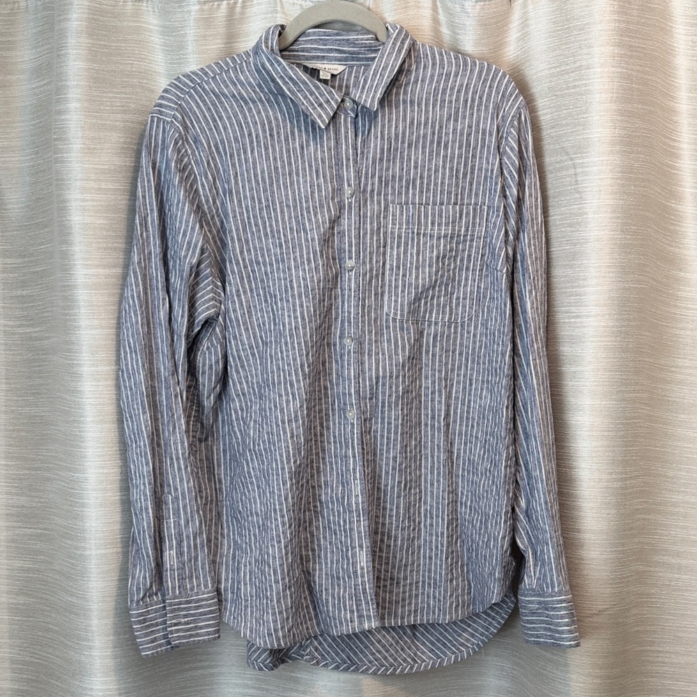 Lucky Brand Blue and White Striped Women's Shirt